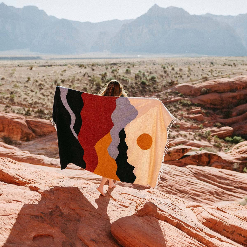Handwoven Throw Blanket | Mountains