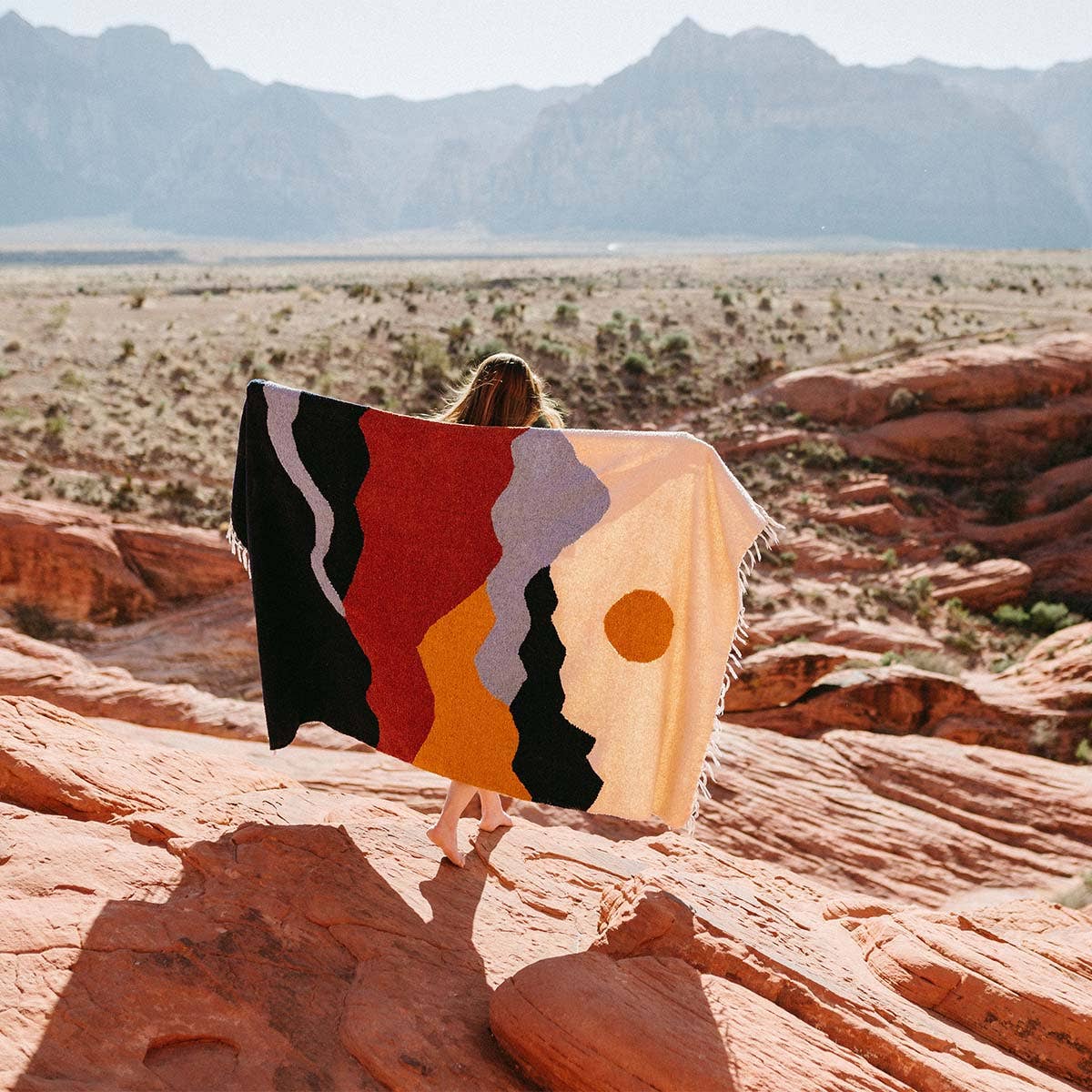 Handwoven Throw Blanket | Mountains