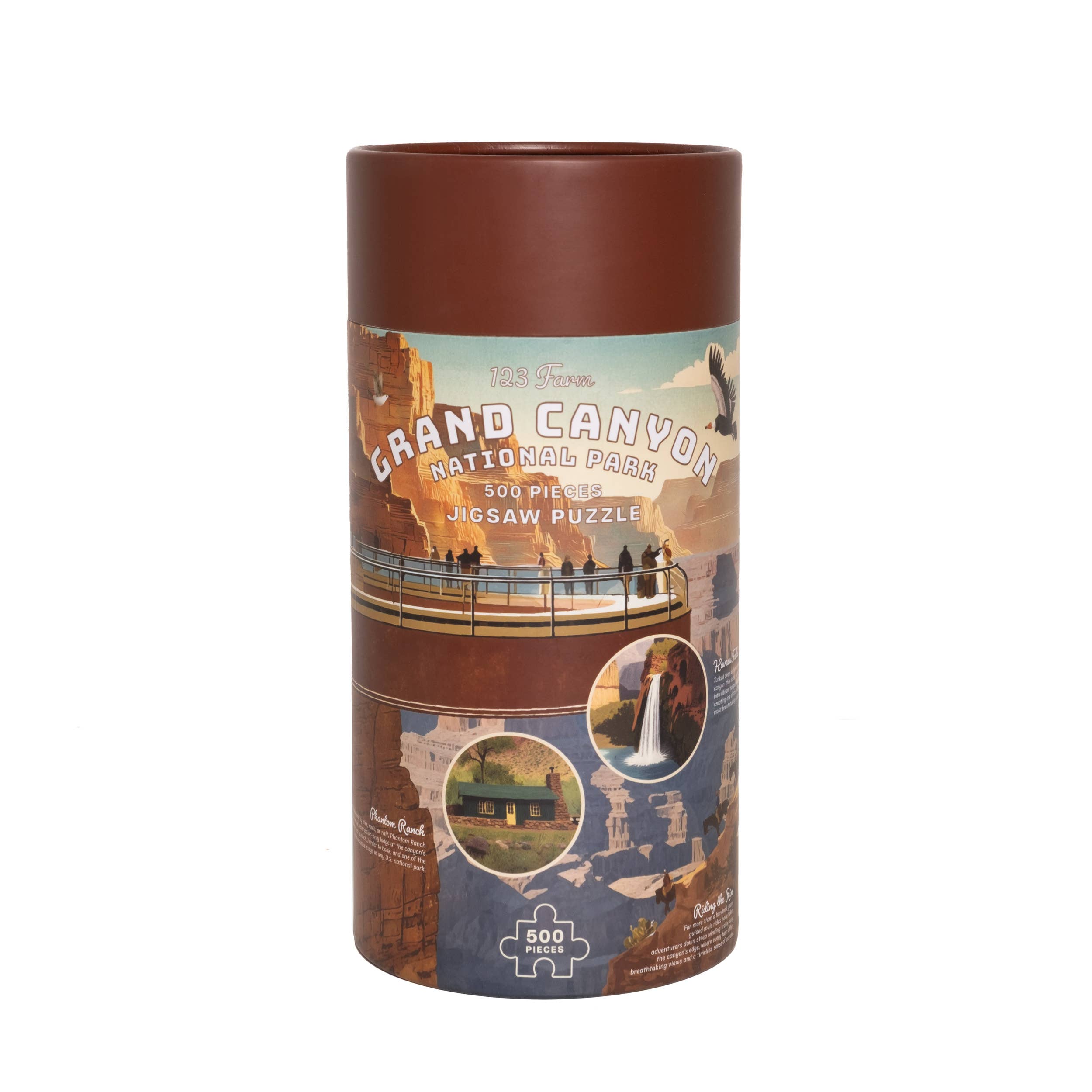 Grand Canyon Puzzle – 500 Pc Tube with Vintage Illustrations