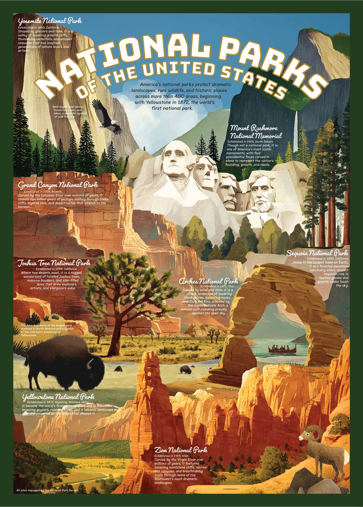 National Parks Puzzle – 500 Pc Tube with Illustrations
